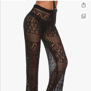 Women’s crochet net hollow sexy swimsuit cover up beach pants